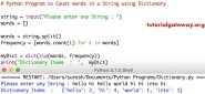 Python Program To Count Words In A String Using Dictionary Kebut